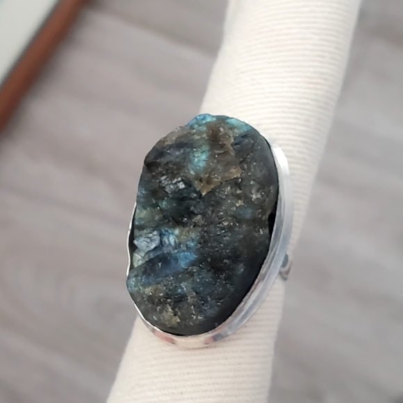 Hand Crafted Natural Labradorite 925 Sterling Silver Ring, Size 8.5, NWT - Picture 13 of 15